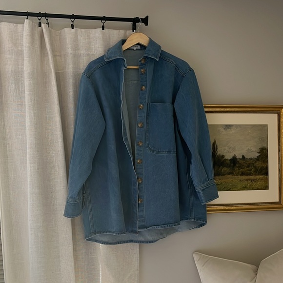 NWOT Rowie The Label Organic Cotton Denim Jacket Top - Picture 2 of 6